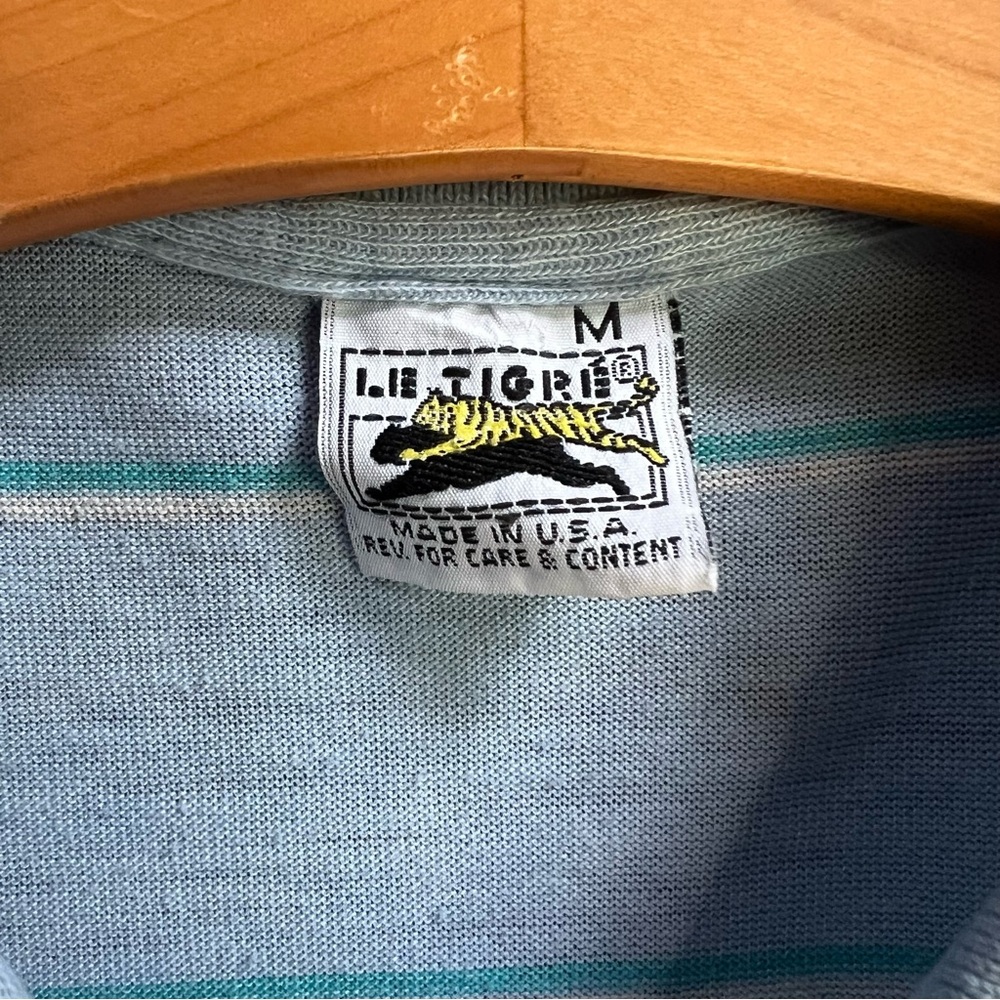 Le Tigre Vintage Very Old Striped Polo Shirt - Picture 2 of 12